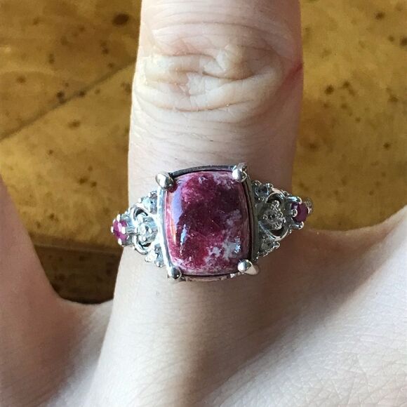 Norwegian Thulite Ruby Sterling Silver Ring